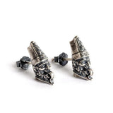 925 Sterling Silver Gothic Skull Earrings Vintage Jewelry