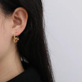 925 Silver Earring Star Moon Pendant Wild Woman Girl Ear Jewelry