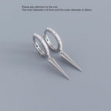 S925 Silver Zircon Triangle Tassel Ear Bone Ear Buckle Geometric Earring