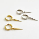 S925 Silver Zircon Triangle Tassel Ear Bone Ear Buckle Geometric Earring