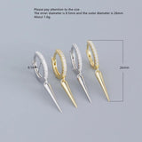 S925 Silver Zircon Triangle Tassel Ear Bone Ear Buckle Geometric Earring