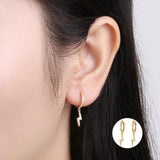 S925 Silver Zircon Triangle Tassel Ear Bone Ear Buckle Geometric Earring
