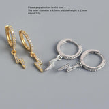 S925 Silver Zircon Triangle Tassel Ear Bone Ear Buckle Geometric Earring