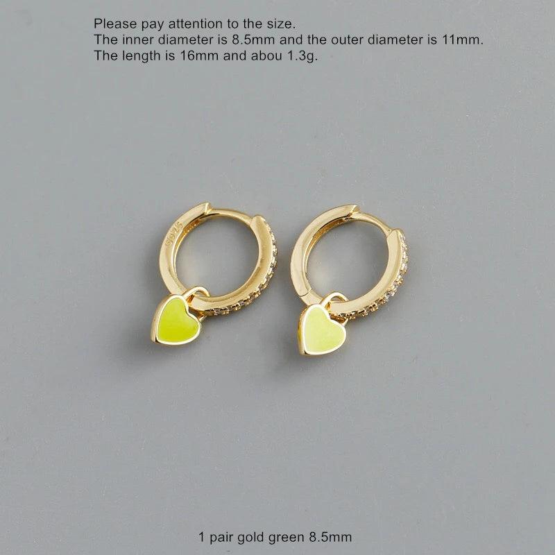 925 Silver Earring Zircon Heart Horse Eye Oval Angel Drop Earring