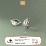 925 Silver CZ Leaf Hoop Earrings for Women Wedding Party