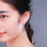 925 Silver CZ Circle Small Loop Huggie Hoop Earrings For Women Girls