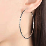 Somilia Platinum Plated Women's Hoop Earrings in Sterling Silver