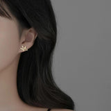 925 Silver Paper Cranes Bird Stud Earrings for Women