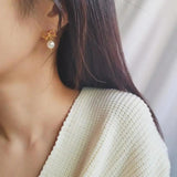 SHANICE Vintage Pearl Bow Stud Earrings