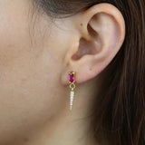 925 Silver Geometric Cz Spike Dangle Earring, Vermeil Jewelry