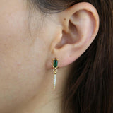 925 Silver Geometric Cz Spike Dangle Earring, Vermeil Jewelry