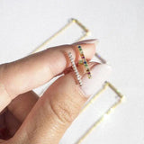 Rainbow Cz Bar 925 Sterling Silver Climber Earring