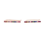 Rainbow Cz Bar 925 Sterling Silver Climber Earring