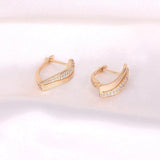 925 Silver Zircon Cross Stud Earrings Champagne Wedding Jewelry