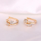 925 Silver Zircon Cross Stud Earrings Champagne Wedding Jewelry