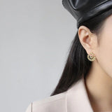 925 Silver Star Zircon Earrings Women