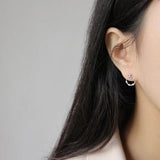 925 Silver Star Zircon Earrings Women