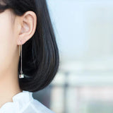 925 Silver Aurora Crystal Square Earrings