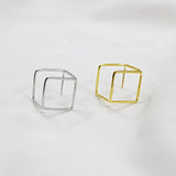 S925 Sterling Silver Geometric Square Hollow Dangle Earrings