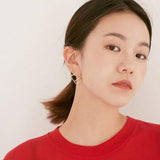 S925 Sterling Silver Geometric Square Hollow Dangle Earrings
