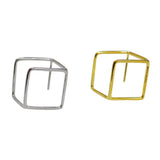 S925 Sterling Silver Geometric Square Hollow Dangle Earrings
