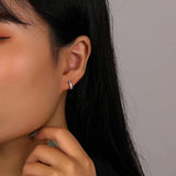 925 Silver Rainbow Zircon Hoop Earrings Wedding Jewelry