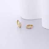 925 Silver Rainbow Zircon Hoop Earrings Wedding Jewelry