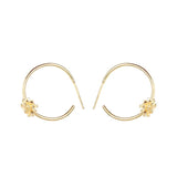 Korean Style 925 Silver Flower Hoop Earrings