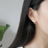 S925 Zircon Pearl Shell Crystal Sweet Earrings