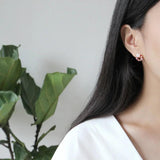 S925 Zircon Pearl Shell Crystal Sweet Earrings