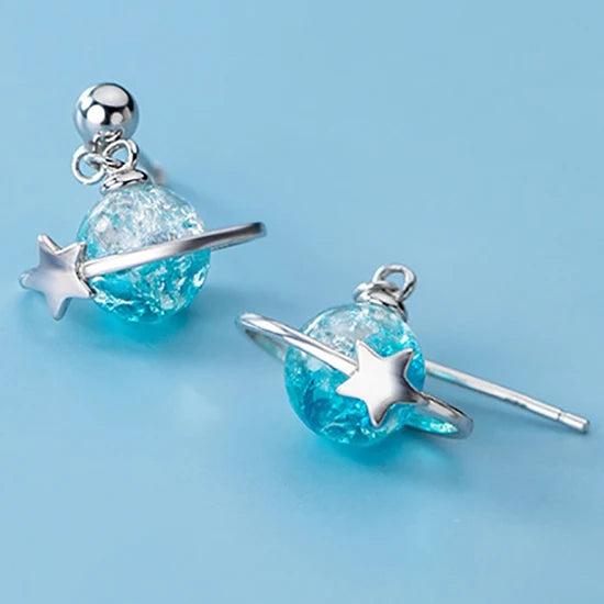 925 Silver Women's Beads Star Earrings