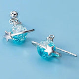 925 Silver Women's Beads Star Earrings