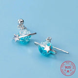 925 Silver Women's Beads Star Earrings