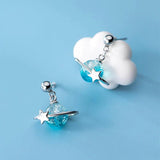 925 Silver Women's Beads Star Earrings
