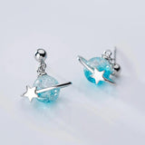 925 Silver Women's Beads Star Earrings