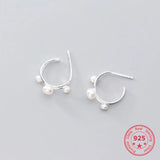 925 Silver Arc Circle Earrings for Women Noble Fine Jewelry Gift