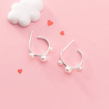 925 Silver Arc Circle Earrings for Women Noble Fine Jewelry Gift