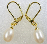 Natural Freshwater Pearl Plated Earrings