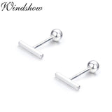925 Silver Geo Bar Earrings for Women Girls Kids