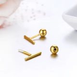 925 Silver Geo Bar Earrings for Women Girls Kids