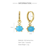 Colorful Stone Earrings Silver 925 Drop Earrings Wedding Party Gift