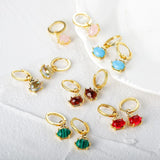 Colorful Stone Earrings Silver 925 Drop Earrings Wedding Party Gift