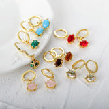 Colorful Stone Earrings Silver 925 Drop Earrings Wedding Party Gift