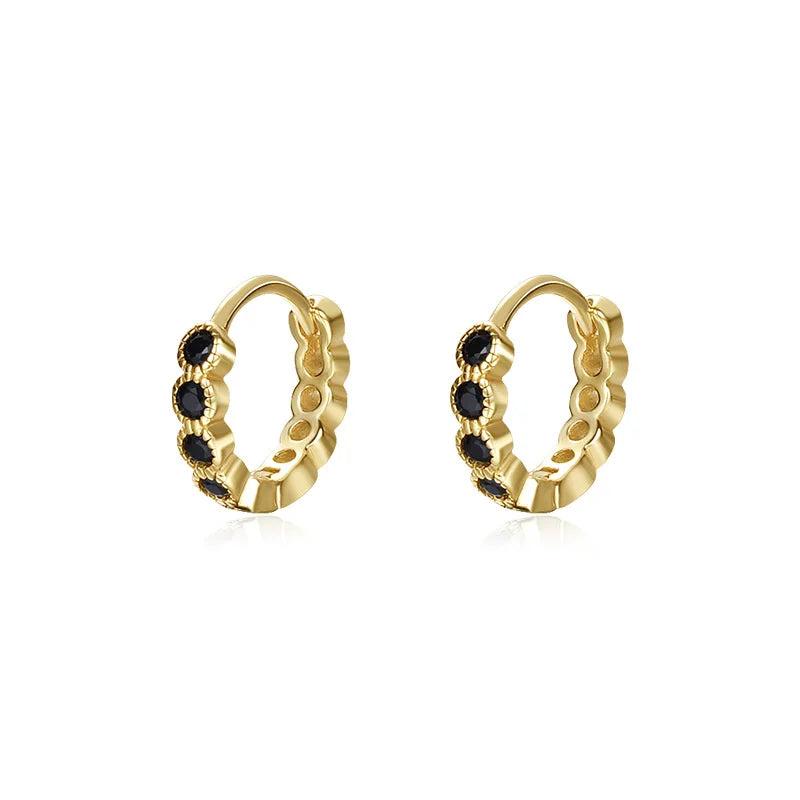 925 Sterling Silver Zircon Hoop Earrings for Women Fine Jewelry