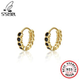 925 Sterling Silver Zircon Hoop Earrings for Women Fine Jewelry