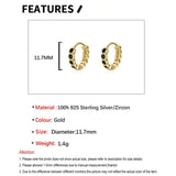 925 Sterling Silver Zircon Hoop Earrings for Women Fine Jewelry