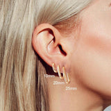 925 Silver Rectangular Hoop Earrings Geometric Frame Party Jewelry