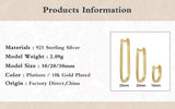 925 Silver Rectangular Hoop Earrings Geometric Frame Party Jewelry