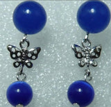 Jade Circle Cat Eye Stone Retro Earrings