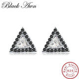925 Silver Triangle Spinel Stone Stud Earrings for Women